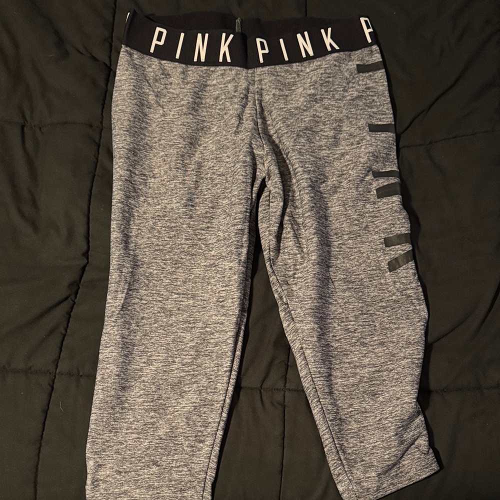 PINK Victoria's Secret Cropped Women’s Heather Gray Leggings